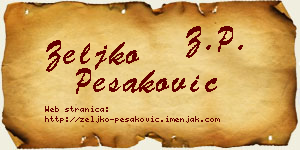 Željko Pešaković vizit kartica